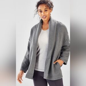 Fabletics Vanessa Quilted Cardigan – Gray – Size Medium